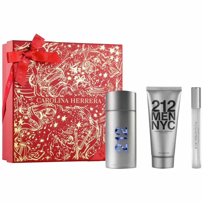 Carolina Herrera 212 Men Eau De Toilette Spray 100ml Set 3 Pieces